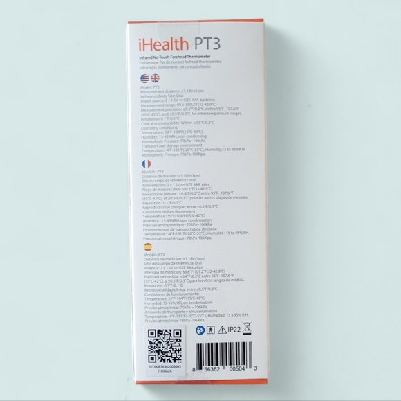 NIB iHealth infrared no touch forehead thermometer - Picture 2 of 3